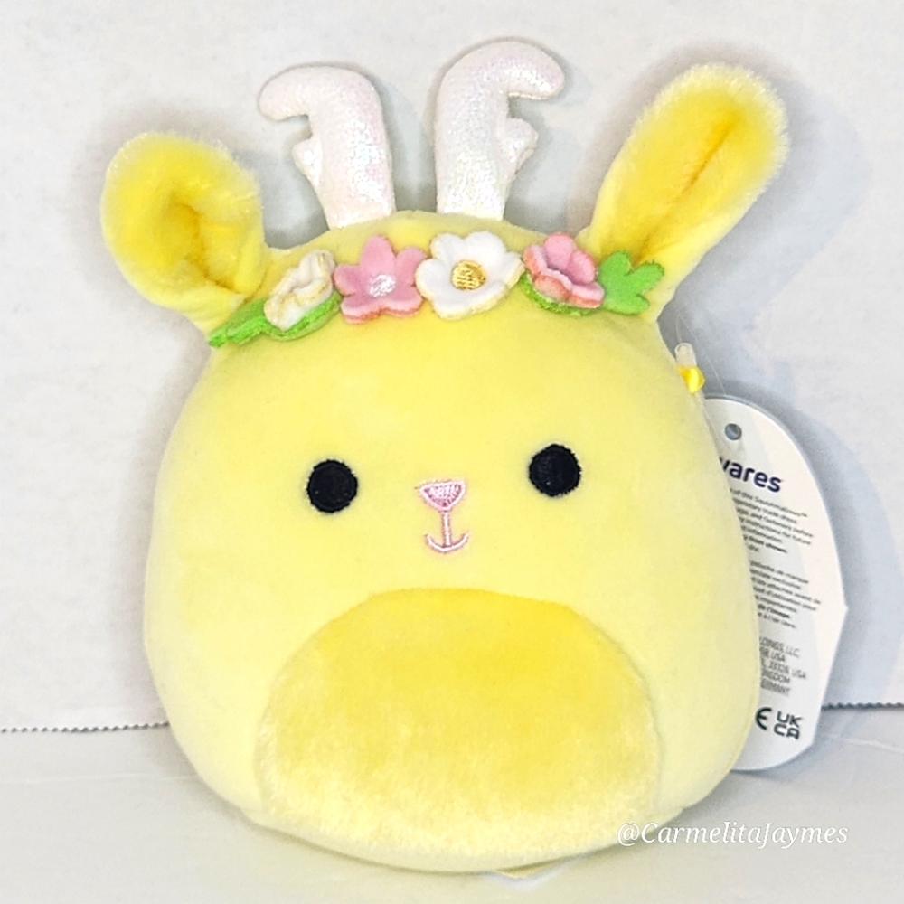 JUANA 🐰 Yellow Jackalope w Flower Crown 5 Squishmallow NWT